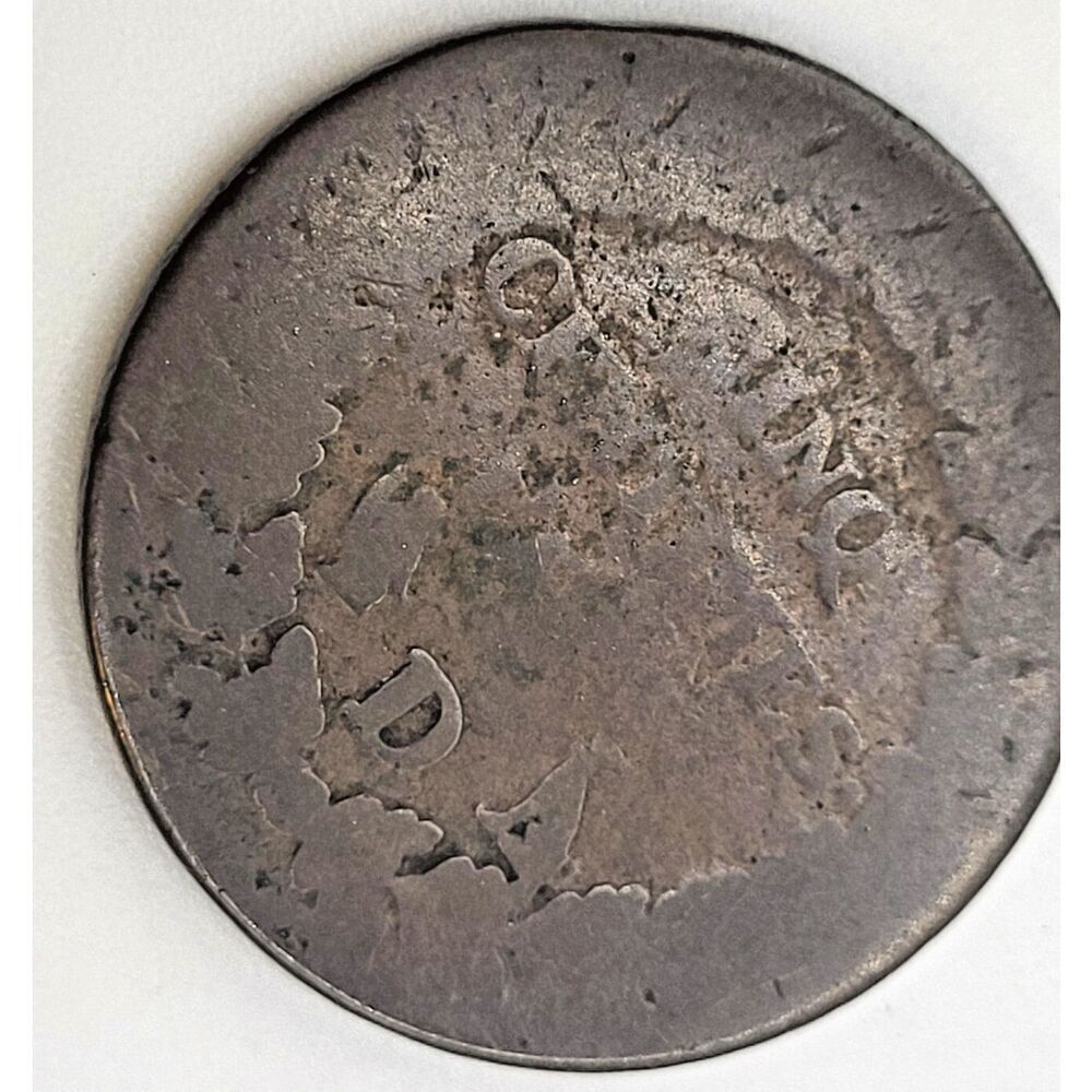 Republique Francaise France Copper Coin Cinq Centimes very worn